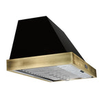 Forno Vittorio 48-Inch Wall Mount Range Hood, Black with Antique Brass Trim, 600 CFM Airflow, Dishwasher-Safe Baffle Filters, Remote Control, 3-Speed Fan, Bright LED Lighting. - BonPrix Électroménagers