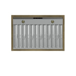 Forno Vittorio 36-Inch Wall Mount Range Hood, Black with Antique Brass Trim, 600 CFM Airflow, Dishwasher-Safe Baffle Filters, Remote Control, 3-Speed Fan, Bright LED Lighting. - BonPrix Électroménagers