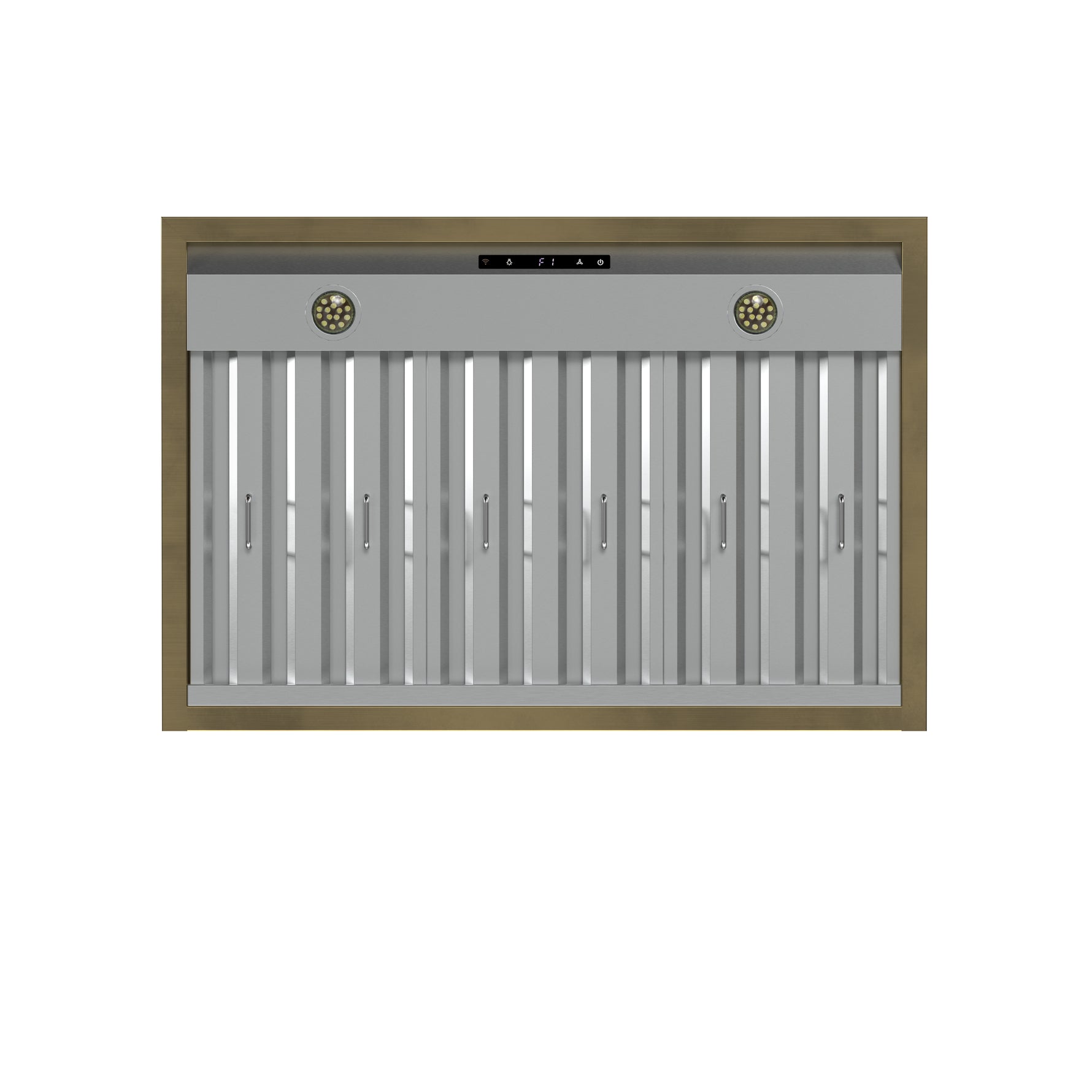 Forno Vittorio 36-Inch Wall Mount Range Hood, Black with Antique Brass Trim, 600 CFM Airflow, Dishwasher-Safe Baffle Filters, Remote Control, 3-Speed Fan, Bright LED Lighting. - BonPrix Électroménagers