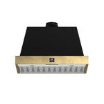 Forno Vittorio 36-Inch Wall Mount Range Hood, Black with Antique Brass Trim, 600 CFM Airflow, Dishwasher-Safe Baffle Filters, Remote Control, 3-Speed Fan, Bright LED Lighting. - BonPrix Électroménagers