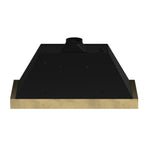 Forno Vittorio 48-Inch Wall Mount Range Hood, Black with Antique Brass Trim, 600 CFM Airflow, Dishwasher-Safe Baffle Filters, Remote Control, 3-Speed Fan, Bright LED Lighting. - BonPrix Électroménagers