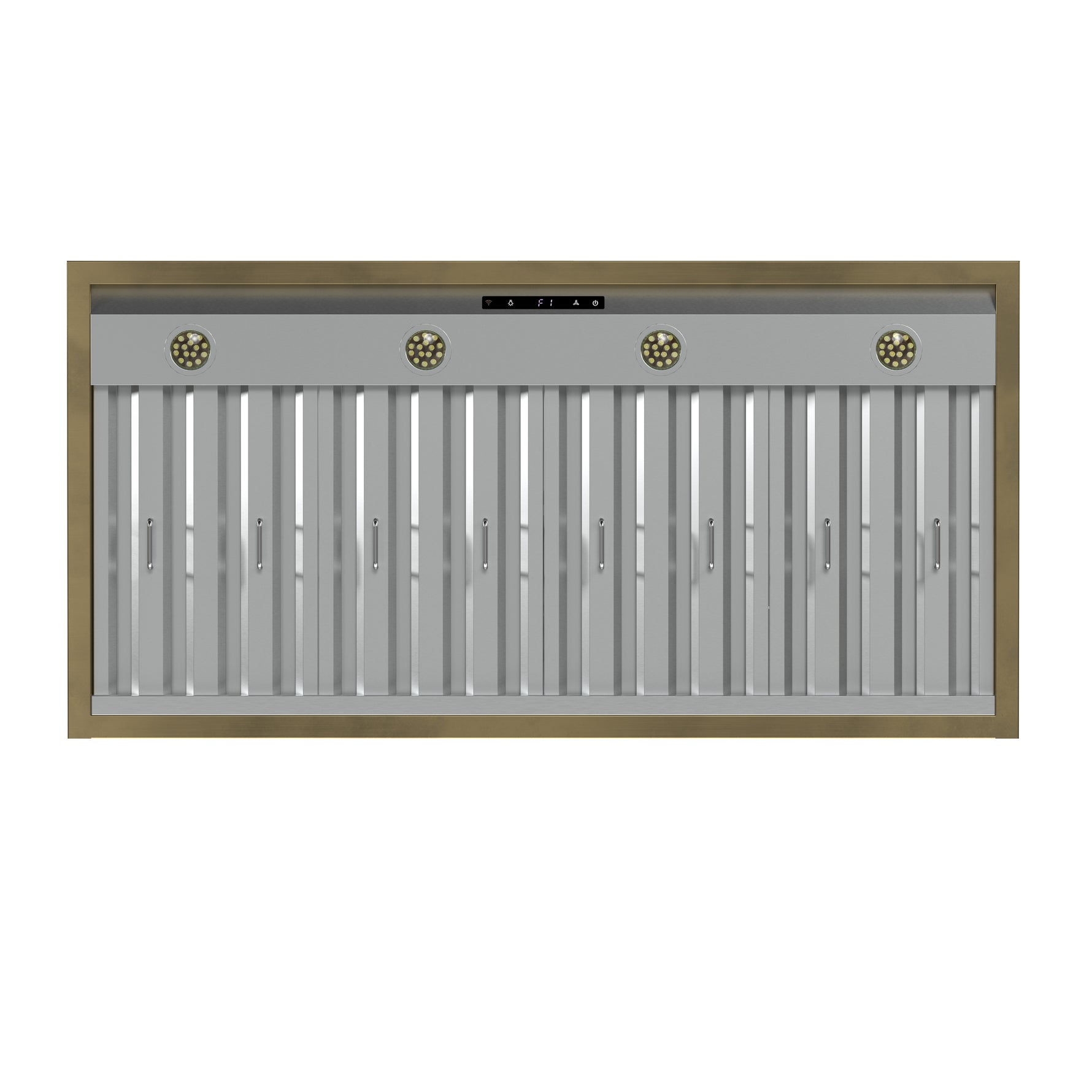 Forno Vittorio 48-Inch Wall Mount Range Hood, Black with Antique Brass Trim, 600 CFM Airflow, Dishwasher-Safe Baffle Filters, Remote Control, 3-Speed Fan, Bright LED Lighting. - BonPrix Électroménagers
