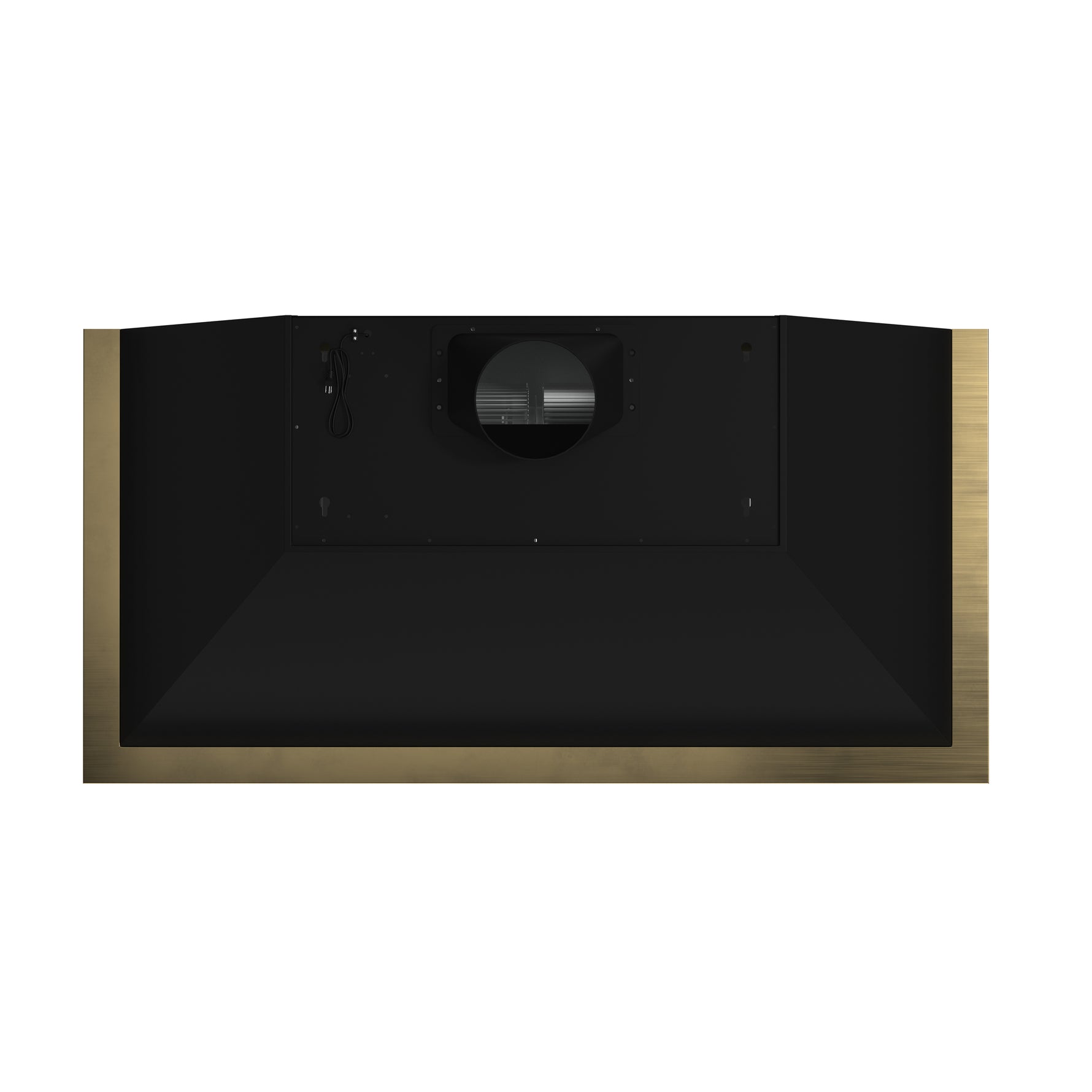 Forno Vittorio 48-Inch Wall Mount Range Hood, Black with Antique Brass Trim, 600 CFM Airflow, Dishwasher-Safe Baffle Filters, Remote Control, 3-Speed Fan, Bright LED Lighting. - BonPrix Électroménagers