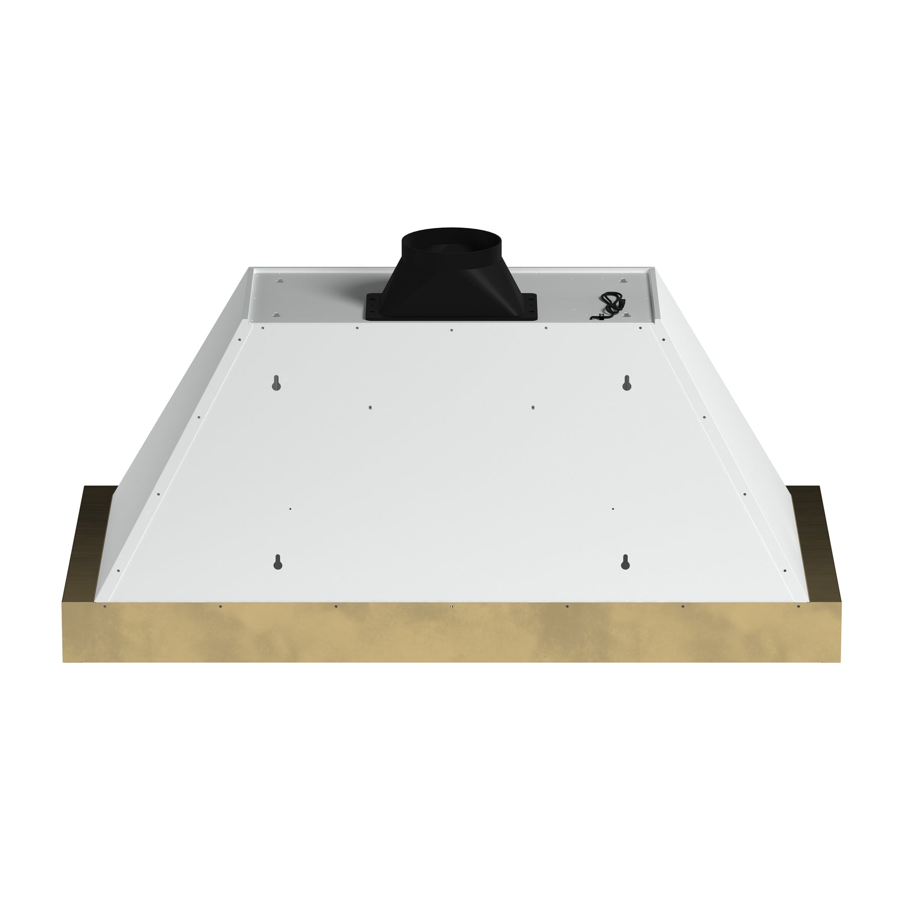 Forno Vittorio 48-Inch Wall Mount Range Hood, White with Antique Brass Trim, 600 CFM Airflow, Dishwasher-Safe Baffle Filters, Remote Control, 3-Speed Fan, Bright LED Lighting - BonPrix Électroménagers