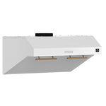 Forno Bari Espresso 30-Inch Under Cabinet Range Hood, White, 600 CFM, LED Lighting, Dishwasher-Safe Baffle Filters, 3-Speed Fan Control - BonPrix Électroménagers