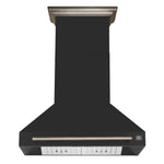 Forno Aria 36 Inch Wall-Mounted Range Hood in Black - BonPrix Électroménagers