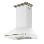 Forno Aria 36 Inch Wall-Mounted Range Hood in White - BonPrix Électroménagers