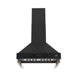 Forno Venezia 30 Inch Wall-Mounted Range Hood in Black with Touch Controls and Baffle Filters - BonPrix Électroménagers