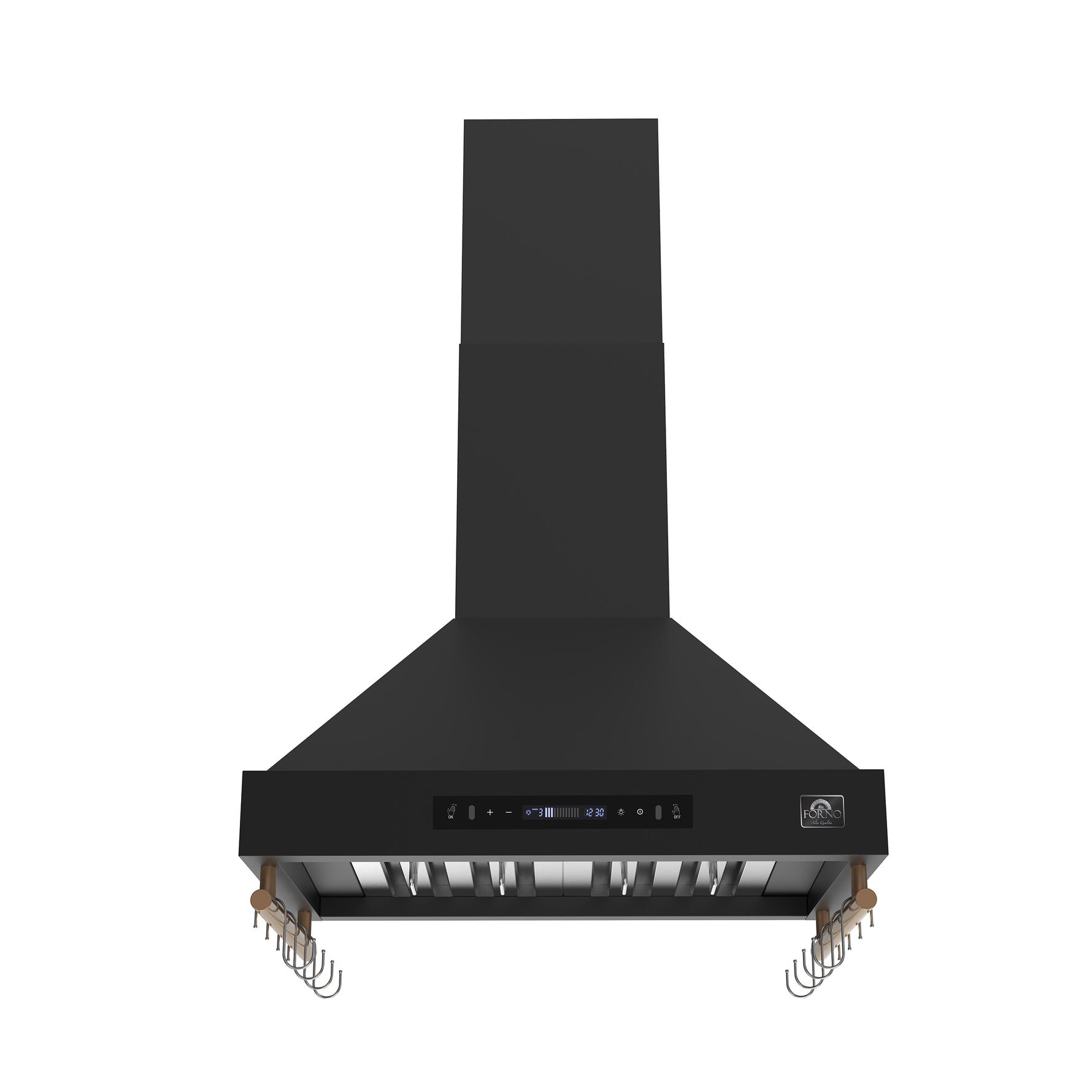 Forno Venezia 30 Inch Wall-Mounted Range Hood in Black with Touch Controls and Baffle Filters - BonPrix Électroménagers