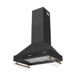 Forno Venezia 30 Inch Wall-Mounted Range Hood in Black with Touch Controls and Baffle Filters - BonPrix Électroménagers