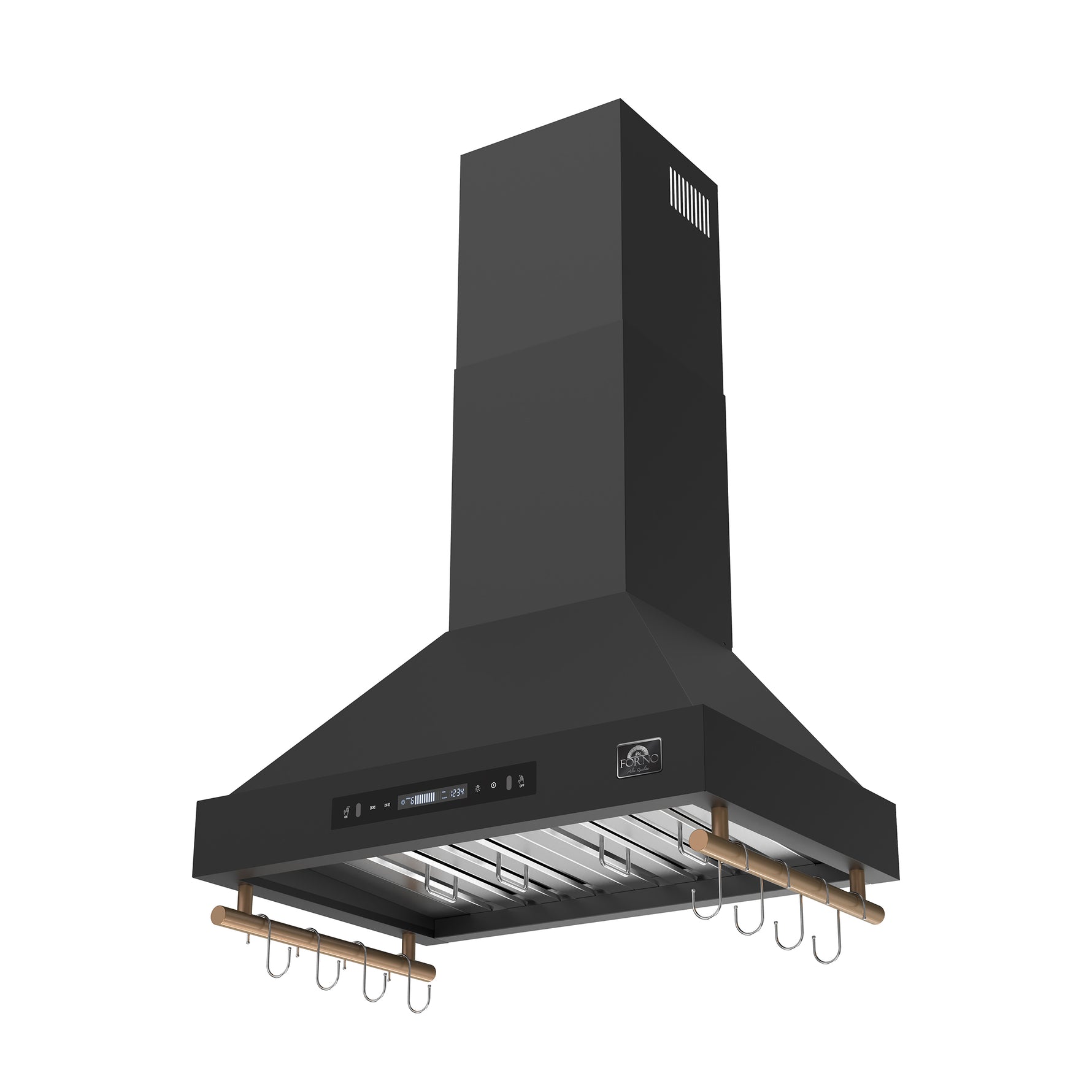 Forno Venezia 30 Inch Wall-Mounted Range Hood in Black with Touch Controls and Baffle Filters - BonPrix Électroménagers