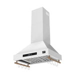 Forno Venezia 30 Inch Wall-Mounted Range Hood in White with Touch Controls and Baffle Filters - BonPrix Électroménagers