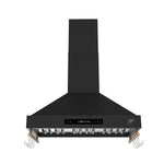 Forno Venezia 36 Inch Wall-Mounted Range Hood in Black with Touch Controls and Baffle Filters - BonPrix Électroménagers