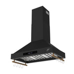 Forno Venezia 36 Inch Wall-Mounted Range Hood in Black with Touch Controls and Baffle Filters - BonPrix Électroménagers