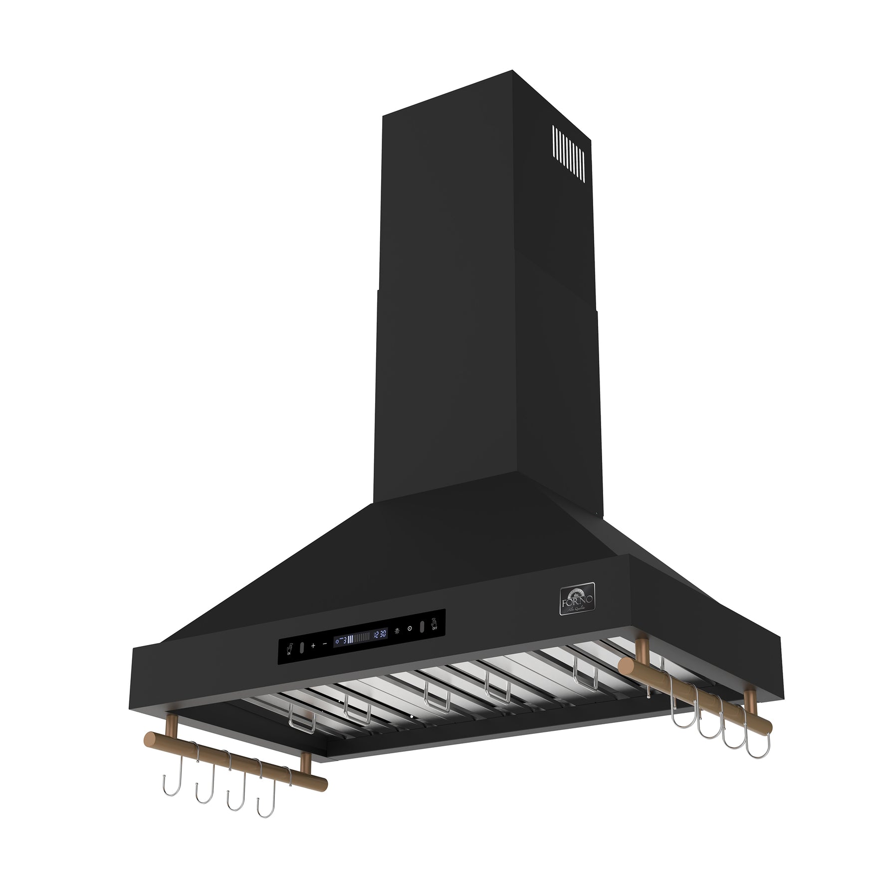 Forno Venezia 36 Inch Wall-Mounted Range Hood in Black with Touch Controls and Baffle Filters - BonPrix Électroménagers