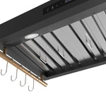 Forno Venezia 36 Inch Wall-Mounted Range Hood in Black with Touch Controls and Baffle Filters - BonPrix Électroménagers