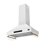 Forno Venezia 36 Inch Wall-Mounted Range Hood in White with Touch Controls and Baffle Filters - BonPrix Électroménagers