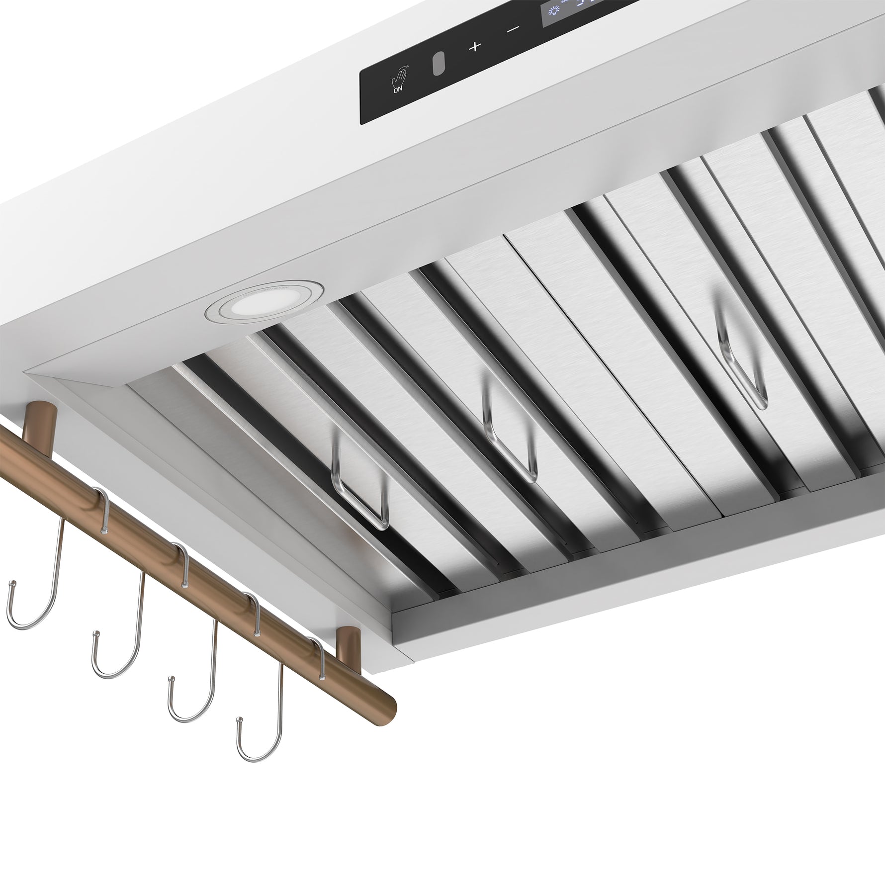 Forno Venezia 36 Inch Wall-Mounted Range Hood in White with Touch Controls and Baffle Filters - BonPrix Électroménagers
