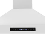 Forno Venezia 36 Inch Wall-Mounted Range Hood in White with Touch Controls and Baffle Filters - BonPrix Électroménagers
