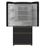 Forno Luigi 33-Inch French Door Refrigerator, 18 cu.ft, Black Finish, Antique Brass Handles, ENERGY STAR Certified - BonPrix Électroménagers