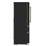 Forno Luigi 33-Inch French Door Refrigerator, 18 cu.ft, Black Finish, Antique Brass Handles, ENERGY STAR Certified - BonPrix Électroménagers