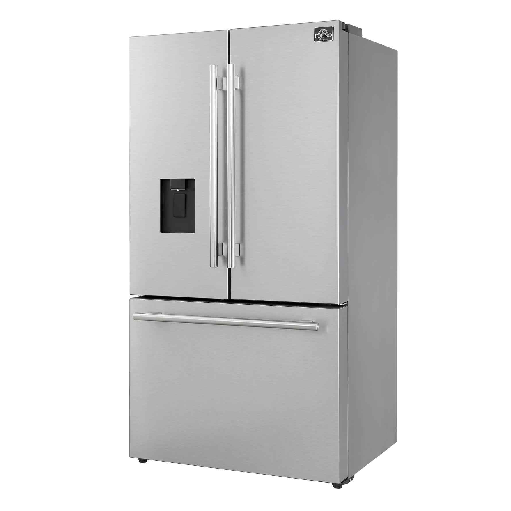 Forno Aosta 36-Inch French Door Refrigerator, Stainless Steel, 22.4 cu.ft, External Water Dispenser, Automatic Ice Maker, ENERGY STAR Certified - BonPrix Électroménagers