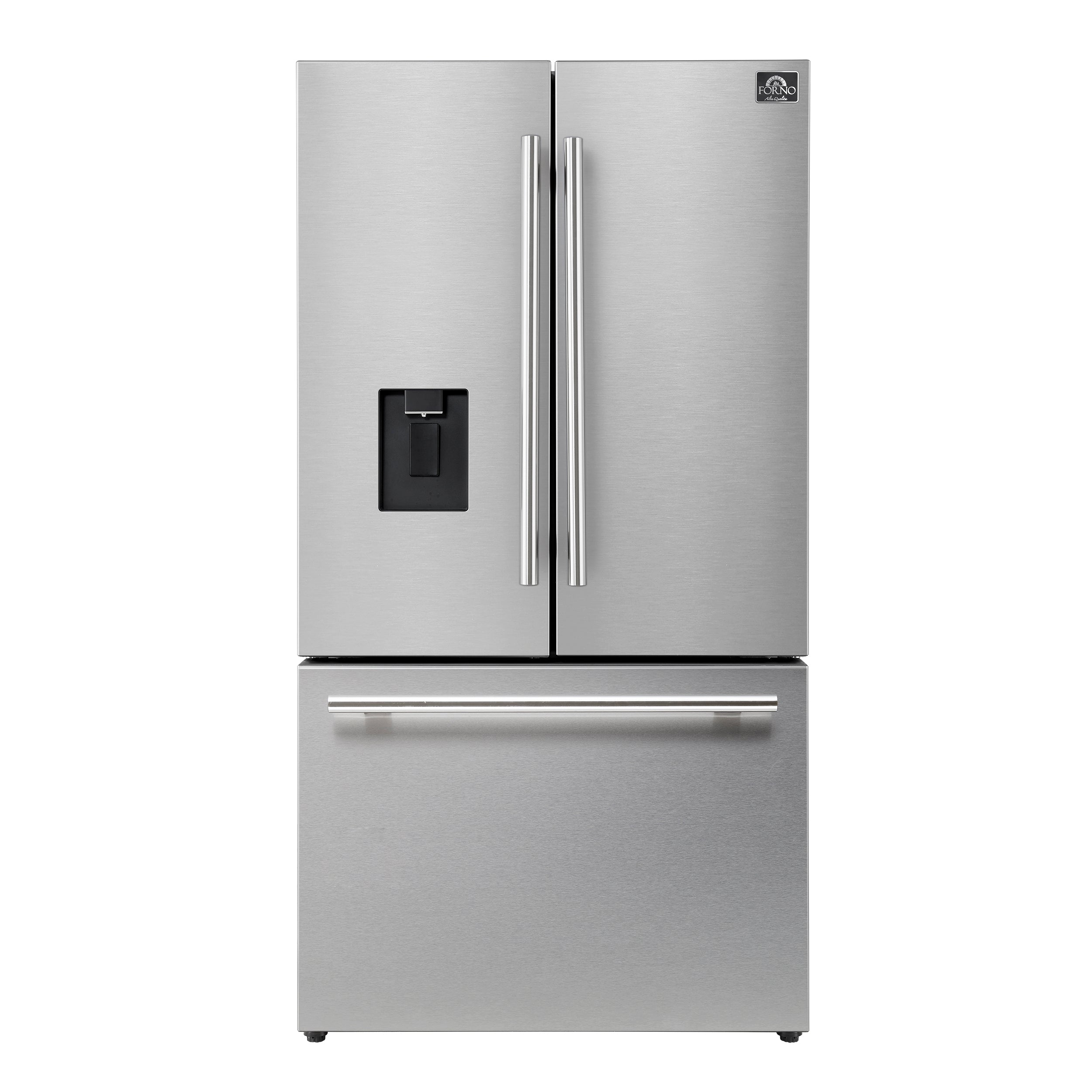 Forno Aosta 36-Inch French Door Refrigerator, Stainless Steel, 22.4 cu.ft, External Water Dispenser, Automatic Ice Maker, ENERGY STAR Certified - BonPrix Électroménagers