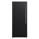 Forno Maderno 28-Inch Convertible Upright Freezer/Refrigerator in Black with Antique Brass Handle, 13.6 cu.ft., Left Swing - BonPrix Électroménagers