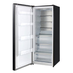 Forno Maderno 28-Inch Convertible Upright Freezer/Refrigerator in Black with Antique Brass Handle, 13.6 cu.ft., Left Swing - BonPrix Électroménagers