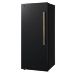 Forno Maderno 28-Inch Convertible Upright Freezer/Refrigerator in Black with Antique Brass Handle, 13.6 cu.ft., Left Swing - BonPrix Électroménagers