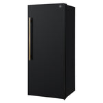 Forno Maderno 28-Inch Convertible Freezer/Refrigerator in Black with Antique Brass Handle, 13.6 cu.ft. Right Swing - BonPrix Électroménagers