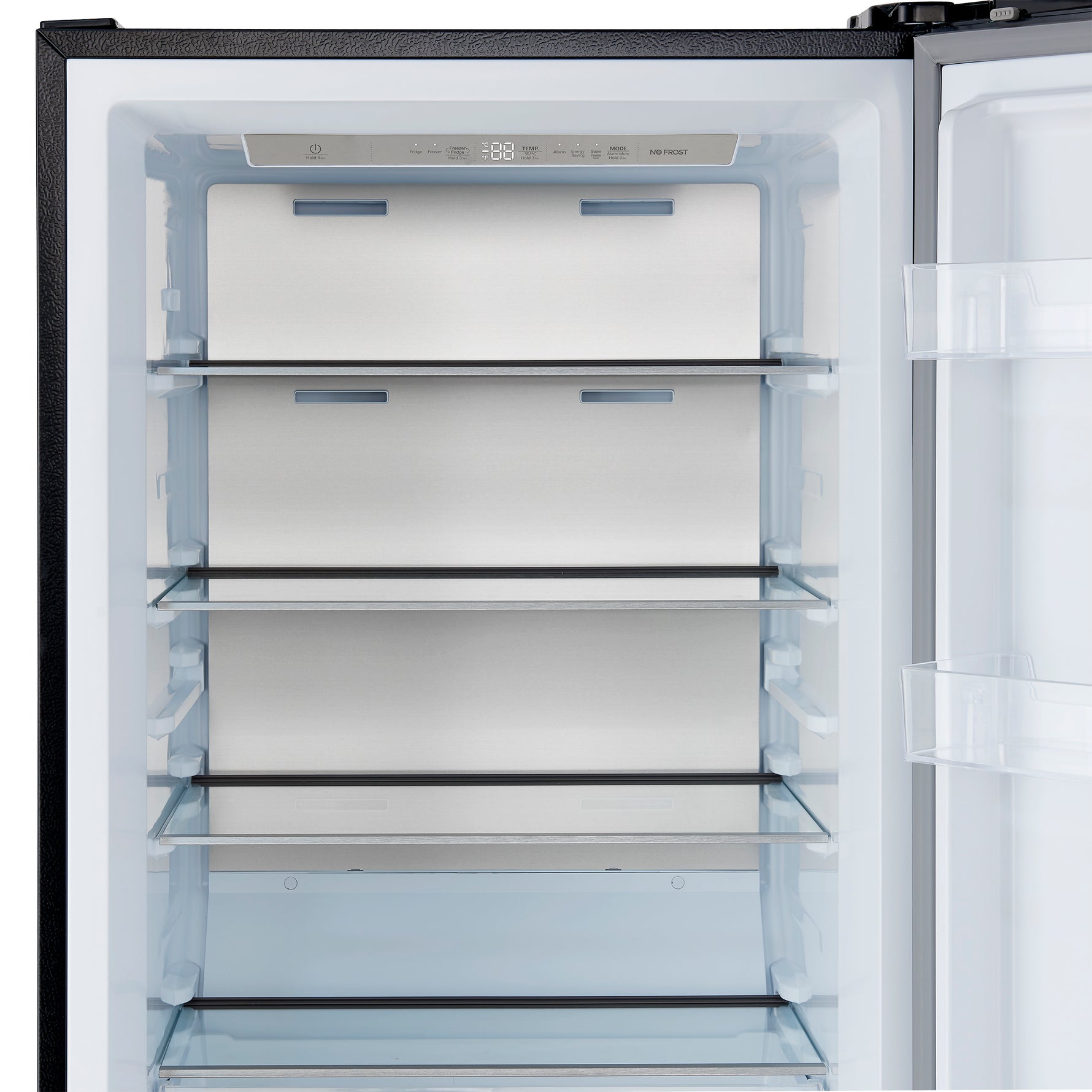 Forno Maderno 28-Inch Convertible Freezer/Refrigerator in Black with Antique Brass Handle, 13.6 cu.ft. Right Swing - BonPrix Électroménagers