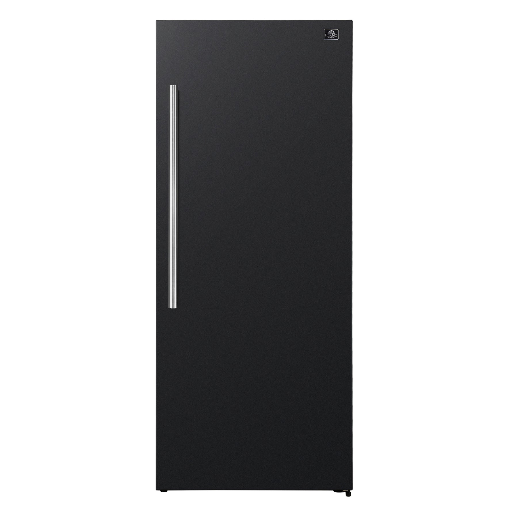 Forno Maderno 28-Inch Convertible Freezer/Refrigerator in Black with Antique Brass Handle, 13.6 cu.ft. Right Swing - BonPrix Électroménagers