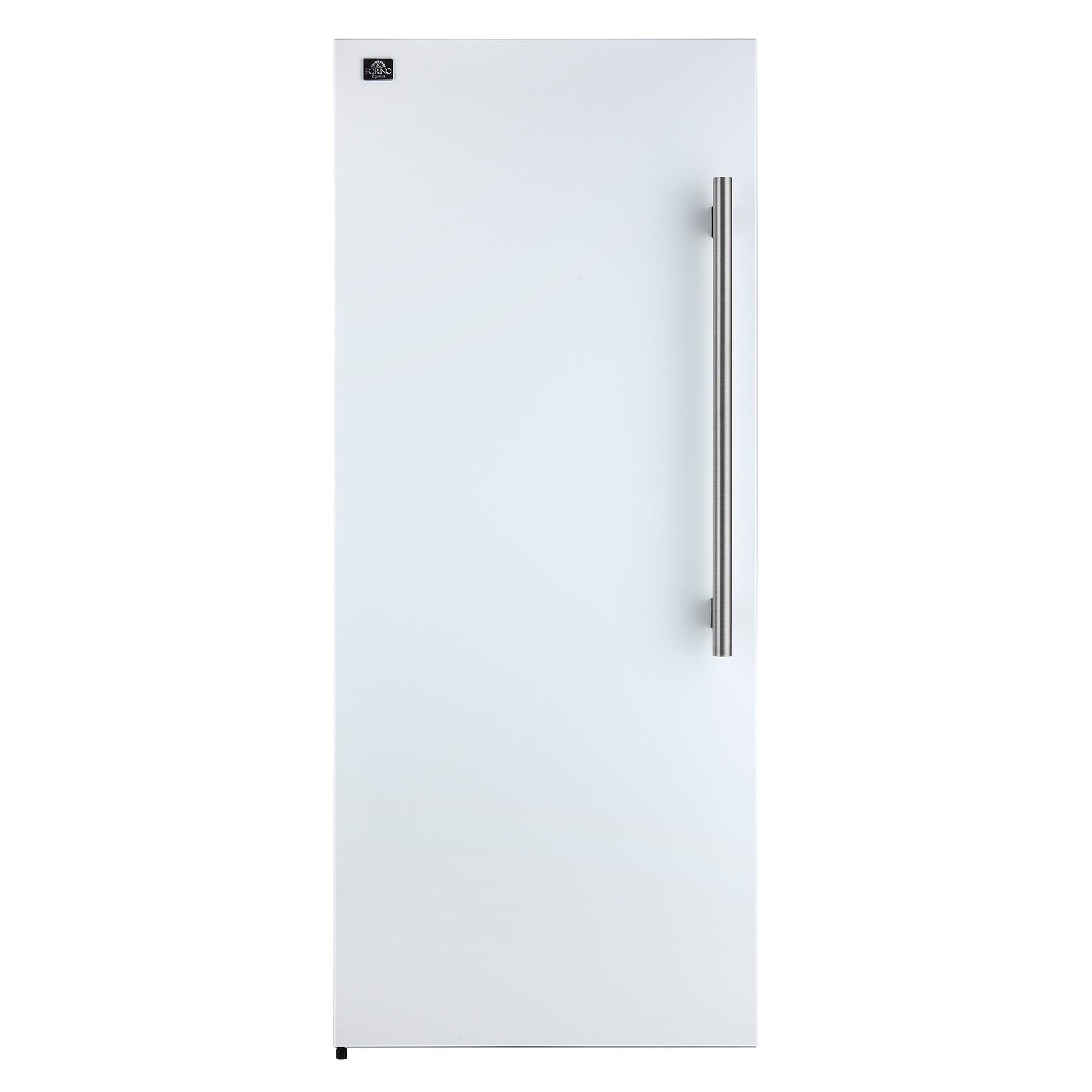 Forno Maderno 28-Inch Convertible Upright Freezer/Refrigerator in White with Antique Brass Handle, 13.6 cu.ft., Left Swing - BonPrix Électroménagers