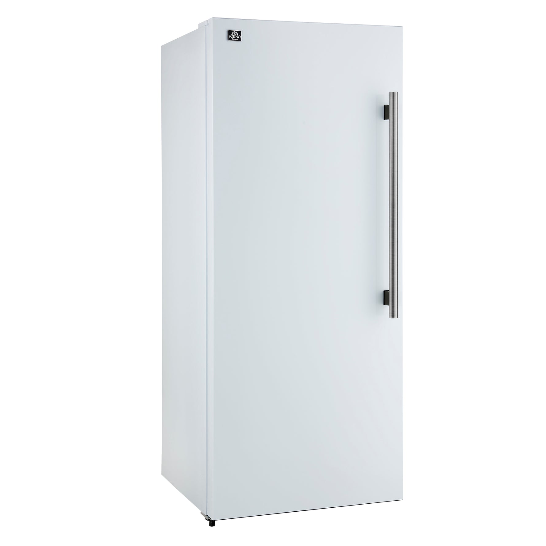 Forno Maderno 28-Inch Convertible Upright Freezer/Refrigerator in White with Antique Brass Handle, 13.6 cu.ft., Left Swing - BonPrix Électroménagers