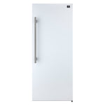 Forno Maderno 28-Inch Convertible Freezer/Refrigerator in White with Antique Brass Handle, 13.6 cu.ft. Right Swing - BonPrix Électroménagers