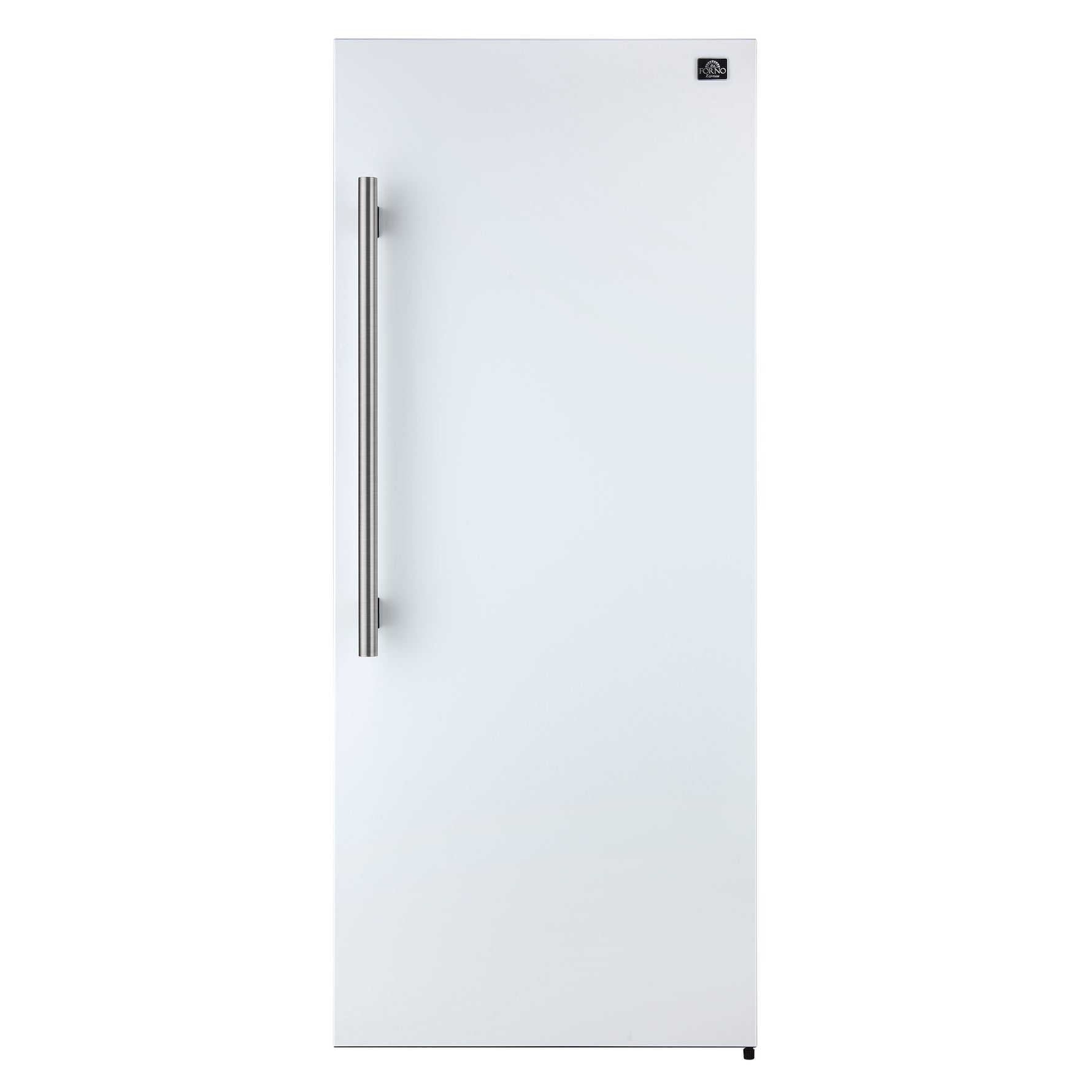 Forno Maderno 28-Inch Convertible Freezer/Refrigerator in White with Antique Brass Handle, 13.6 cu.ft. Right Swing - BonPrix Électroménagers