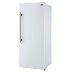 Forno Maderno 28-Inch Convertible Freezer/Refrigerator in White with Antique Brass Handle, 13.6 cu.ft. Right Swing - BonPrix Électroménagers