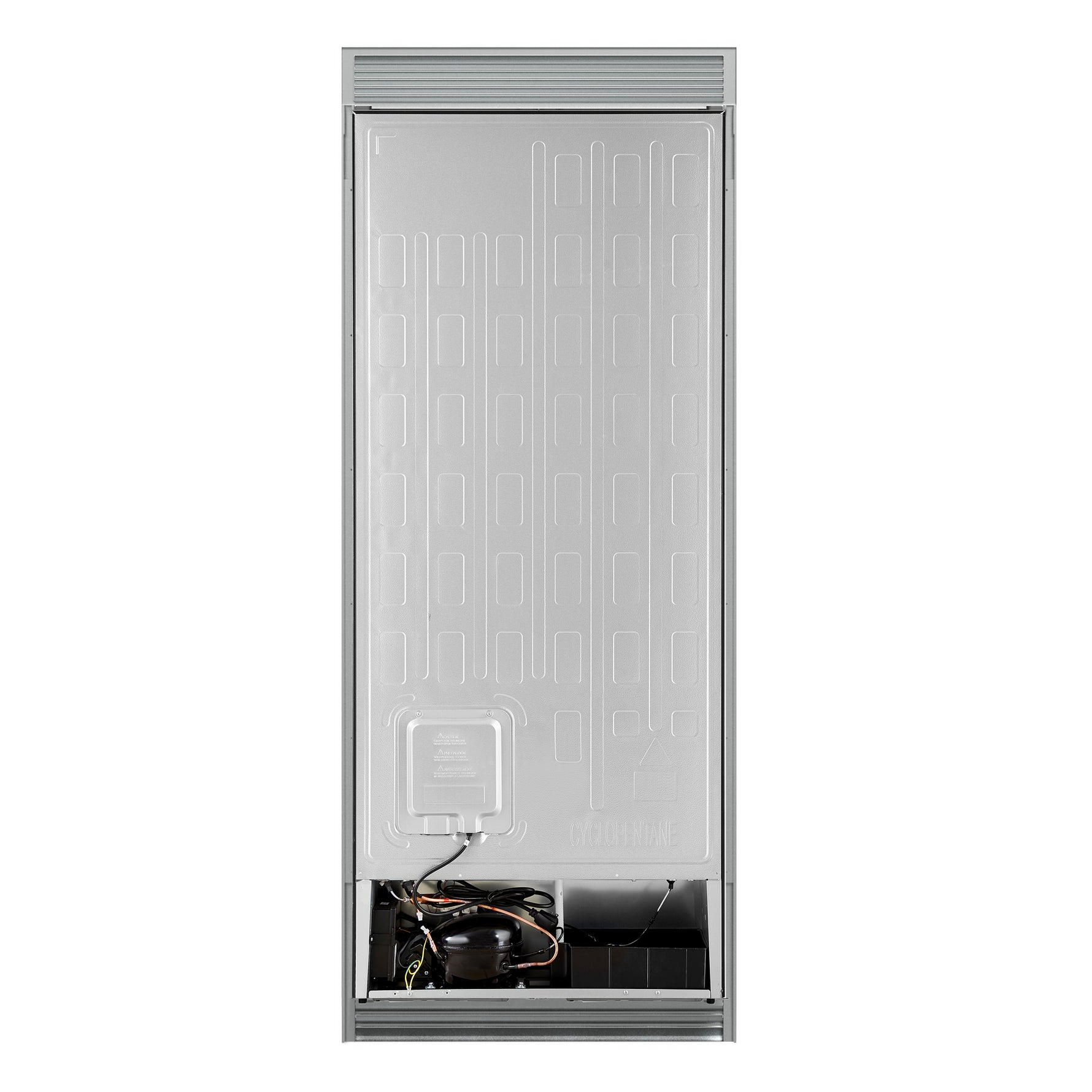 Forno Maderno 28-Inch Built-In Convertible Refrigerator in Black with Antique Brass Handle, 13.6 cu.ft. Right Swing with Decorative Trim - 32-Inch Wide - BonPrix Électroménagers