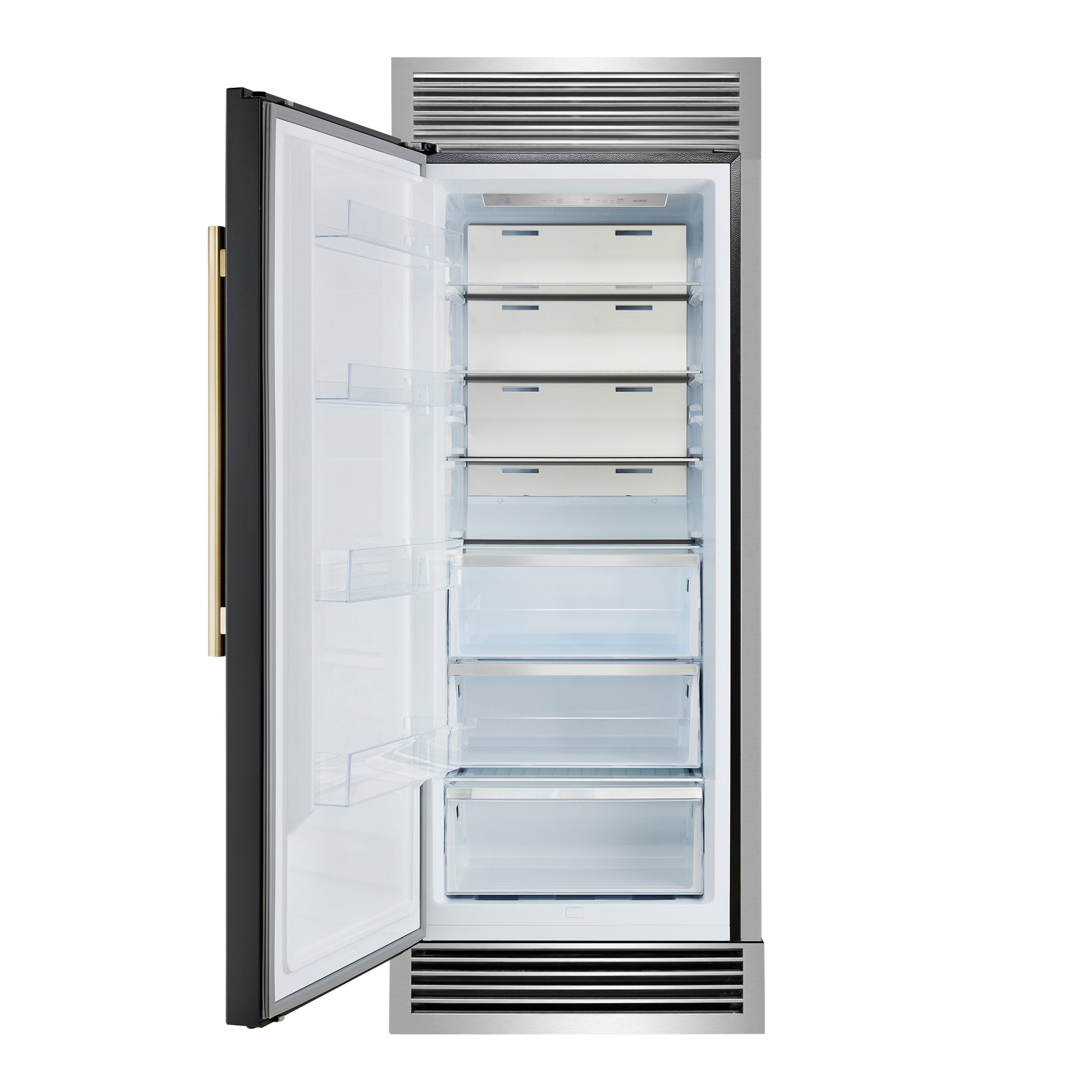 Forno Maderno 28" Built-In Convertible Refrigerator in Black, 13.6 cu.ft. Left Swing with Decorative Grill - 32" Wide - BonPrix Électroménagers