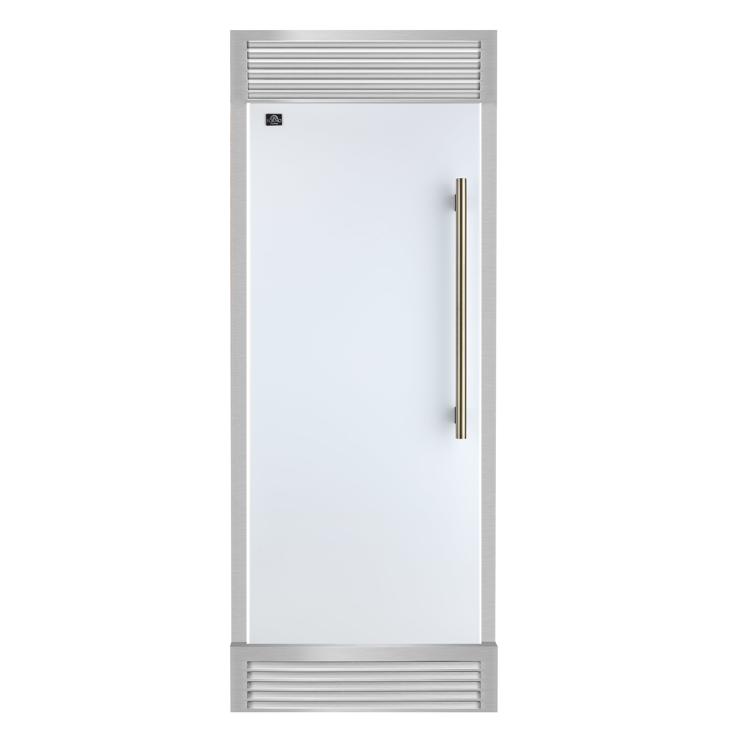 Forno Maderno 28" Built-In Convertible Refrigerator in White, 13.6 cu.ft. Left Swing with Decorative Grill - 32" Wide - BonPrix Électroménagers