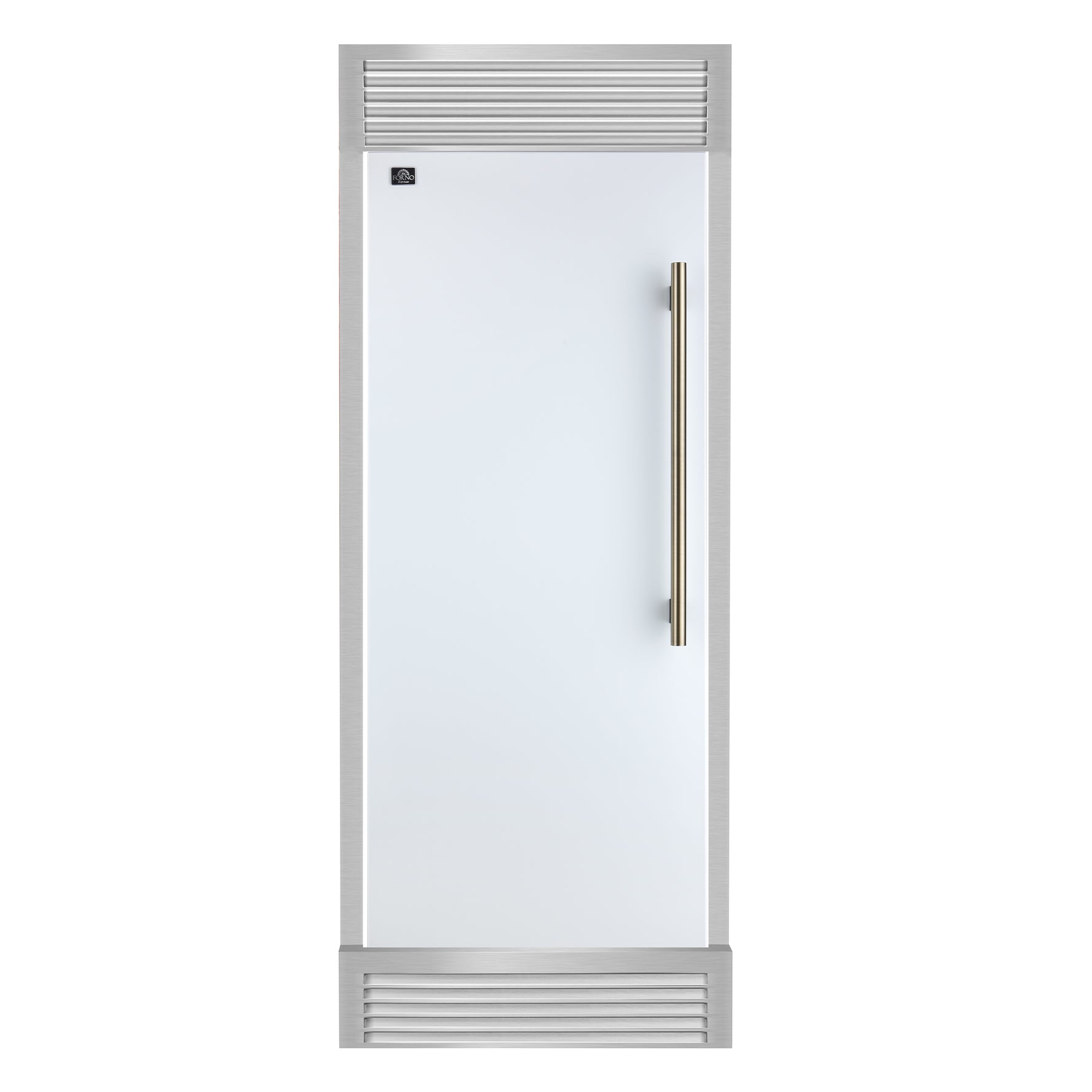 Forno Maderno 28" Built-In Convertible Refrigerator in White, 13.6 cu.ft. Left Swing with Decorative Grill - 32" Wide - BonPrix Électroménagers