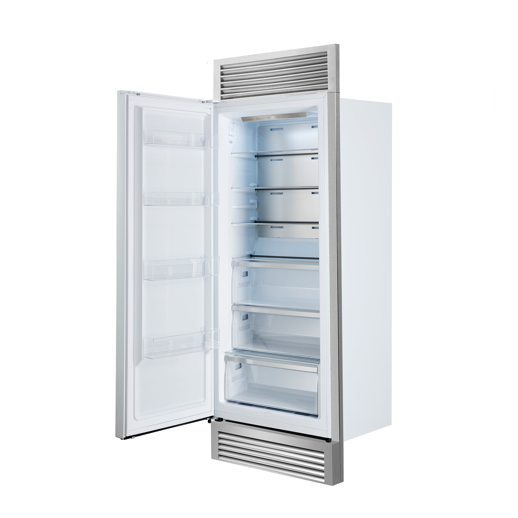 Forno Maderno 28" Built-In Convertible Refrigerator in White, 13.6 cu.ft. Left Swing with Decorative Grill - 32" Wide - BonPrix Électroménagers