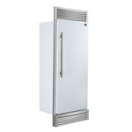 Forno Maderno 28-Inch Built-In Convertible Refrigerator in White with Antique Brass Handle, 13.6 cu.ft. Right Swing with Decorative Trim - 32-Inch Wide - BonPrix Électroménagers