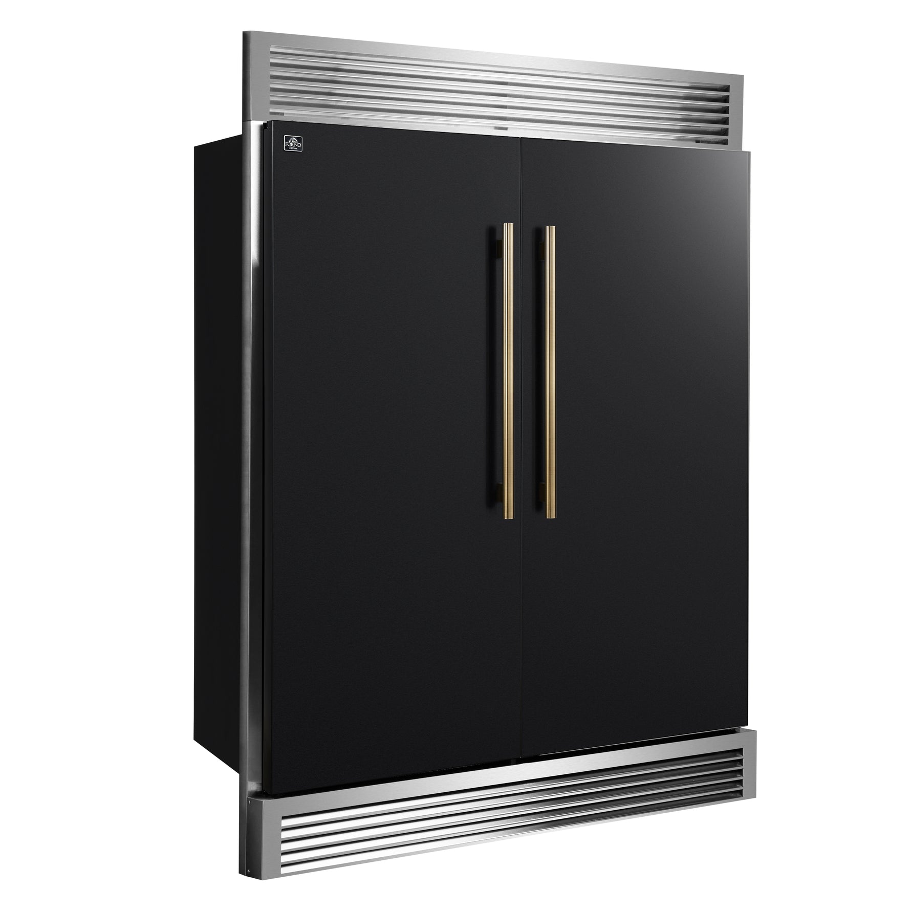 Forno Maderno 2-28-Inch Wide Convertible Refrigerator/Freezer in Black, Decorative Trim Grill, 27.2 cu.ft, 84-Inch High, ENERGY STAR Certified - BonPrix Électroménagers
