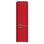 Forno Storico 22-Inch Retro bottom freezer Fridge in Red, 9 cu.ft, silver handle - BonPrix Électroménagers