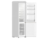 Forno Storico 22-Inch Retro bottom freezer Fridge in White, 9 cu.ft, copper-tone handle - BonPrix Électroménagers