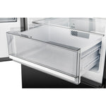 Custodia 48" Bottom Freezer combo, 20.6 cf., Ice Maker, Total No frost, Black, Antique Brass handles