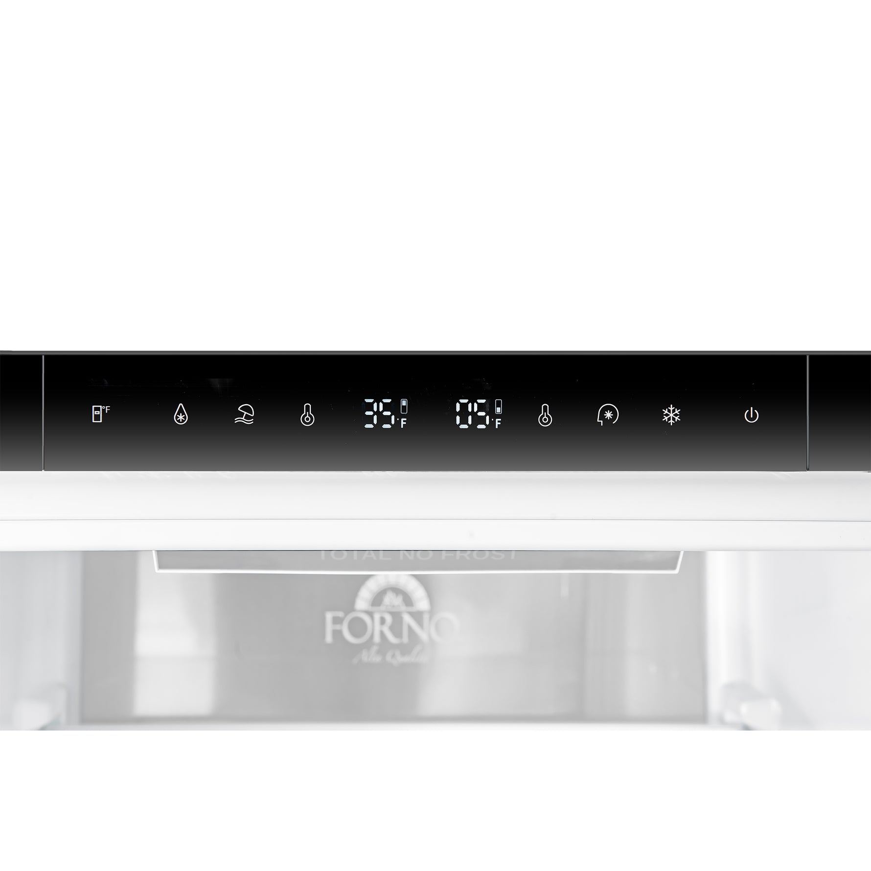 Custodia 48" Bottom Freezer combo, 20.6 cf., Ice Maker, Total No frost, White, Antique Brass handles