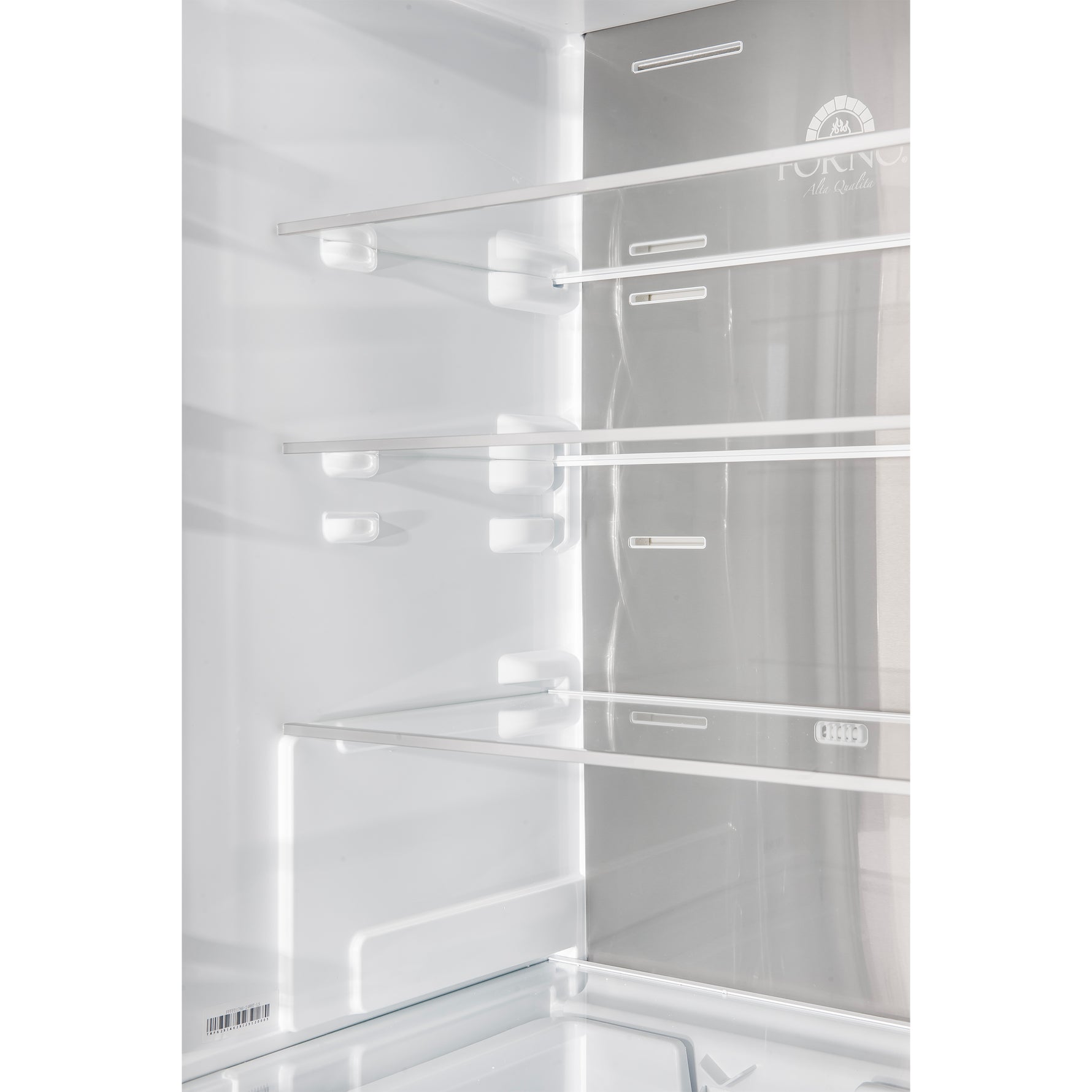 Custodia 48" Bottom Freezer combo, 20.6 cf., Ice Maker, Total No frost, White, Antique Brass handles